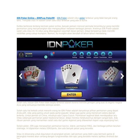 idn poker 99 online
